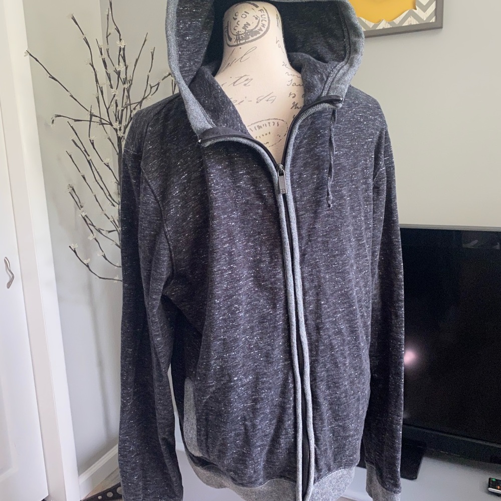 Kenneth Cole hooded zip up black/grey